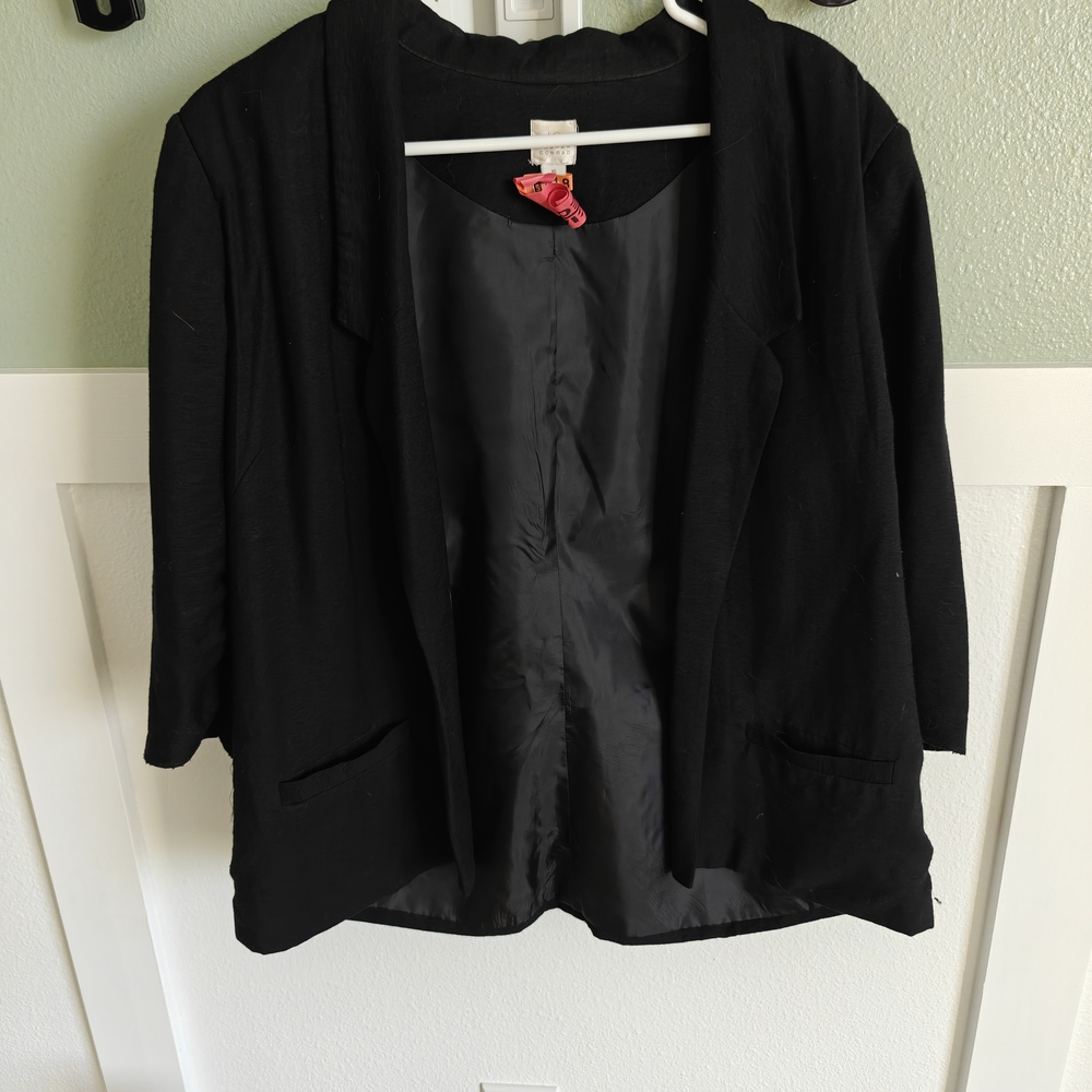 LC Lauren Conrad Black Knit Blazer Relaxed Fit